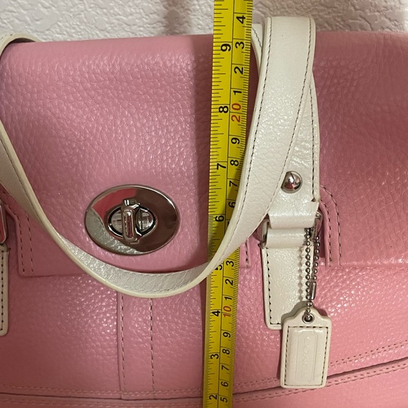 FINAL PRICE Vintage Coach Hamilton satchel bag #13091  Pink & White - Picture 14 of 16